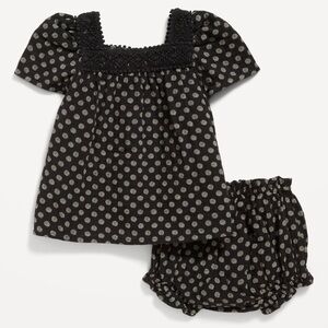 Printed Flutter-Sleeve Top & Bloomer Shorts Set For Baby